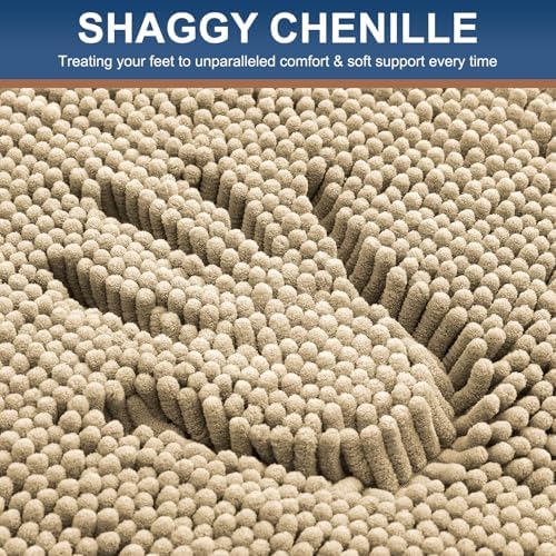Smiry Bathroom Rugs 71X47, Luxury Chenille Extra Soft Absorbent Bath Mat