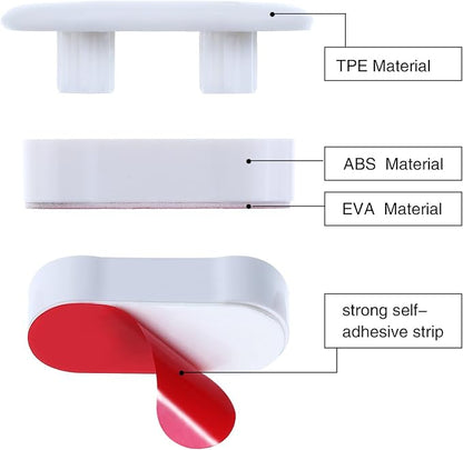 Blulu 8 Pcs Toilet Seat Bumpers for Bidet Universal Seat Bumper Spacers Kit Replacement Bumpers Pads with Strong Adhesive for Family Hotel Hospital School