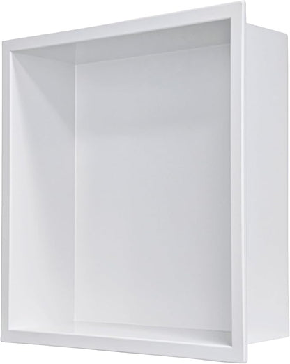 Stainless Steel Shower Niche 12"x12"，Shower Inserts Kit for Bathroom ， Recessed Shower Shelf Organizer for Storage Matte White （12"x12"）