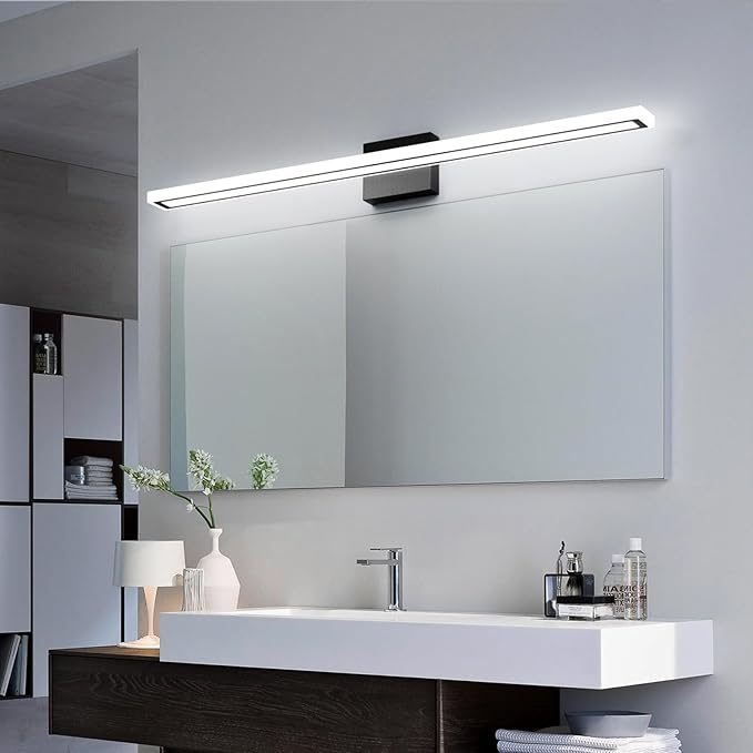 40inch Black LED Bathroom Vanity Light Bar 36W Modern Bath Light Fixture Over Mirror Vanity Light Cool White 6000K