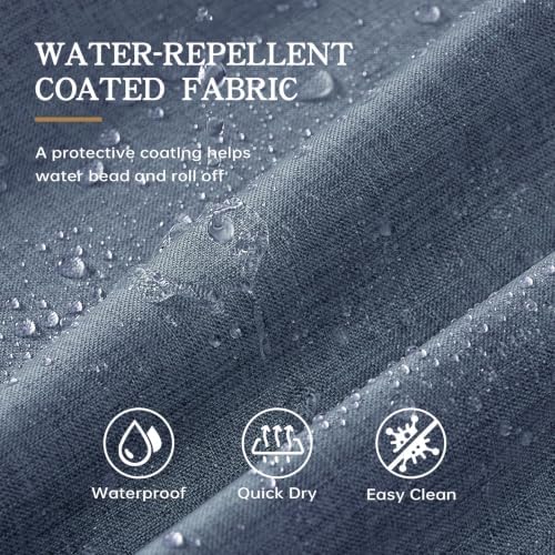 Furlinic No Hook Shower Curtain Scalloped Boho Extra Wide 78x75 Navy Blue