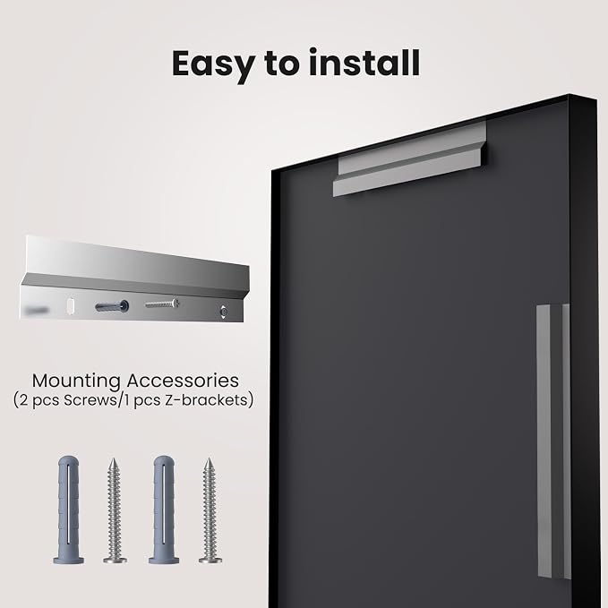 LOAAO Black Bathroom Mirror 30"X36" | Tempered Glass, Hangs Vertically or Horizontally, Easy to Install, Modern Design