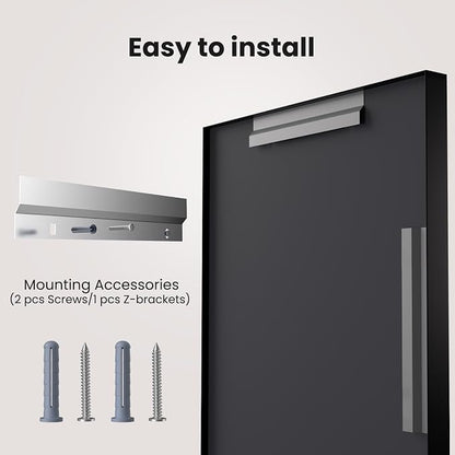 LOAAO Black Bathroom Mirror 30"X36" | Tempered Glass, Hangs Vertically or Horizontally, Easy to Install, Modern Design