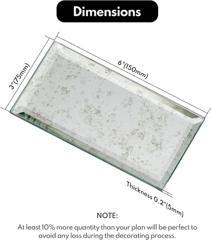 Peel and Stick Beveled Antique Mirror Tile Subway Mirror Glass Backsplash 3x6 Inch for Kitchen Bathroom Wall (40 Pcs, 5 SQ.FT.)