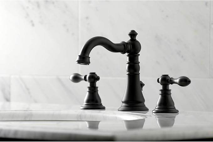Fauceture FSC1970ACL American Classic Widespread Bathroom Faucet with Brass Pop-Up, Matte Black