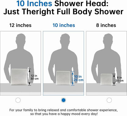 G-Promise 10 Inch All Metal Rain Shower Head with Handheld (Brushed Nickel) | Full Body Coverage, Pause Mode Diverter, Power Wash Mode Handheld, Suits Every Height, Easy to Install, Modern Bath Upgrade