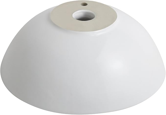 Kraus KCV-341-BN Modern Elavo Ceramic Small Round Vessel Bathroom Sink with Pop Up Drain, Brushed Nickel/White