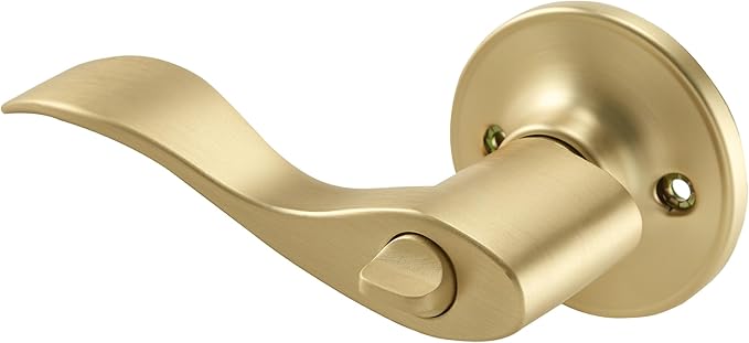 Design House Springdale Keyed Entry Exterior Door Lever Handle Lockset, Front Door Lock Hardware, Satin Gold, 6.375 in x 1.94 in x 2.625 in, Item 728881