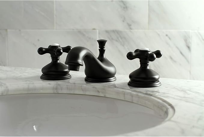 Kingston Brass KS1160AX 8 in. Widespread Bathroom Faucet, Matte Black