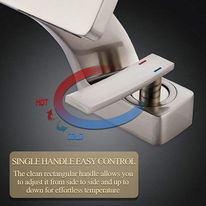 becola Bathroom Sink Waterfall Faucet,Solid Brass Single Handle Hot and Cold Water Mixer Tap, Lavatory Vanity Sink Faucet Including Two US Standard 3/8" Hoses(Brushed Nickel)
