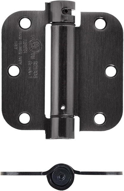 Amazon Basics Self-Closing Door Hinge, 3.5 Inch x 3.5 Inch, Oil-Rubbed Bronze, 1-Piece, Hardware Included