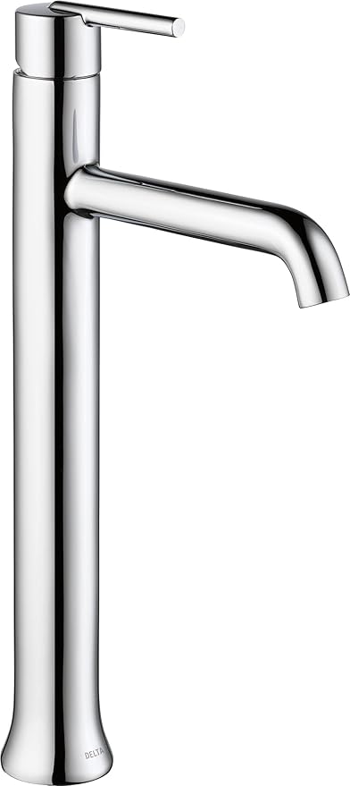 Delta Trinsic Vessel Sink Chrome Bathroom Faucet 1 Hole, Single Hole Bathroom Sink Faucet for Vanity, Chrome 759-DST