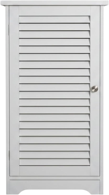 Lavish Home Bathroom Cabinet - Freestanding Storage Organizer for Towels or Laundry Room - Adjustable Shelf and Shutter Style Door (White)