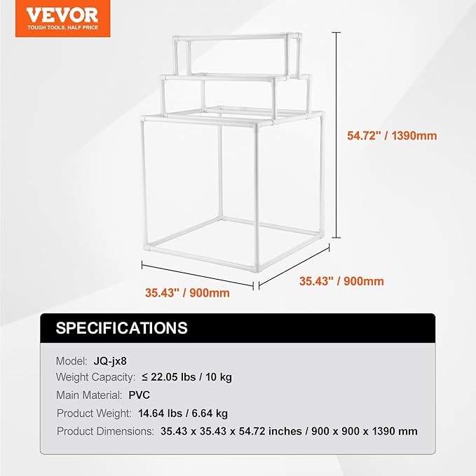 VEVOR Pool Towel Rack, 8 Bars Outdoor PVC Towel Holder, Freestanding Pool Towel Hanger Stand Next to Hot Tub, Outdoor Indoor Quilt Drying Rack Organizer, Ideal for Poolside, Bathroom, Spa, White