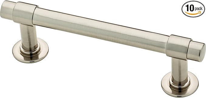 Franklin Brass Francisco (10-Pack) Cabinet Handles 3" Hole Center Pulls | Satin Nickel Hardware Kitchen Door, Drawers, Dressers, Furniture P29520K-SN-B