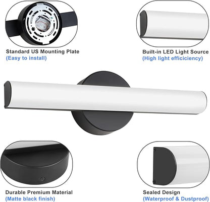 Modern Dimmable LED Vanity Light Bar Lighting Fixtures, 15.9 Inch LED Bathroom Light Fixture, 15W 1300LM Daylight White 5000K Wall Sconces