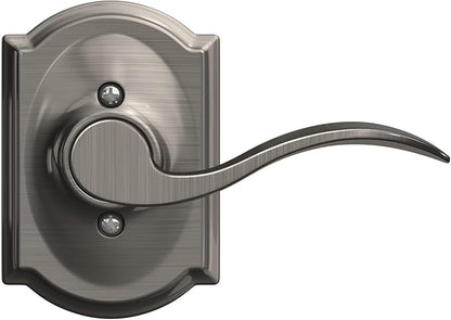 SCHLAGE Accent Lever with Camelot Trim Non-Turning Lock in Antique Pewter - Left Handed