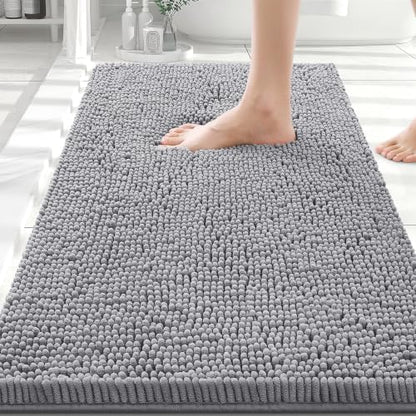 Smiry Bathroom Rugs 30X20, Luxury Chenille Extra Soft Absorbent Bath Mat
