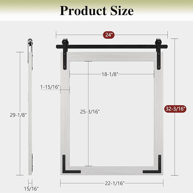 Farmhouse Bathroom Mirror, 24x32 Inch White Vanity Mirror for Wall, Wood Framed Rustic Mirror Rectangular Wall Decor Mirrors for Entryway Living Room Bedroom
