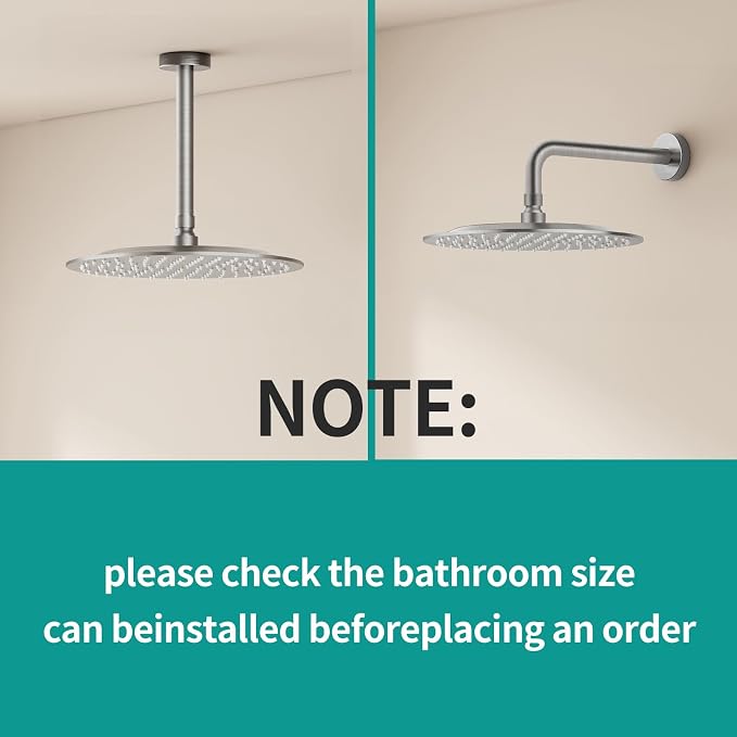 All Metal Rain Shower Head - Heavy Duty Stainless Steel, Easy Install, High Water Flow, Ultra-Thin Modern Design for Bathroom (Brushed Nickel, 10）BNW0088