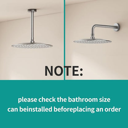 All Metal Rain Shower Head - Heavy Duty Stainless Steel, Easy Install, High Water Flow, Ultra-Thin Modern Design for Bathroom (Brushed Nickel, 10）BNW0088