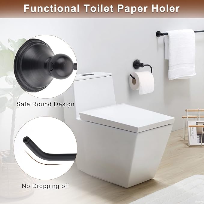 FILTA Bathroom Hardware Set - Oil Rubbed Bronze Towel Rack Set with 4 Pieces Towel Holder and 18 or 24 Inch Towel Bar