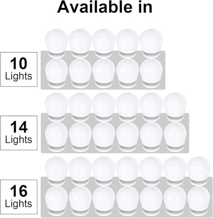 Vanity Lights for Mirror, 16 LED Bulbs Hollywood Makeup Lights, 3 Color Modes, Dimmable Brightness, Plug in, Stick up, for Dressing Table Bathroom Body Wall Mirror Lights