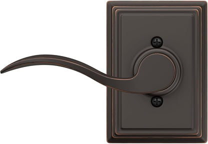 SCHLAGE Accent Lever with Addison Trim Non-Turning Lock in Aged Bronze - Right Handed - F170 ACC 716 ADD RH