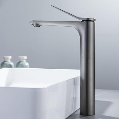 Bathroom Water Faucet Single Hole Faucet for Bathroom Sink Single Handle Hot and Cold Gun Gray