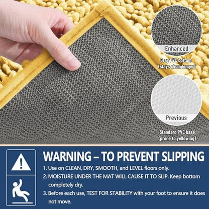 Arotive Bathroom Rugs Mat 34x21, Soft Absorbent Chenille Shaggy Bath Mat