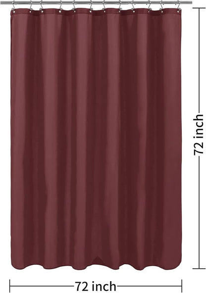 ALYVIA SPRING Waterproof Fabric Shower Curtain or Liner Burgundy Red, 72x72 | 3 Magnets, Soft Cloth & Hotel Quality, Machine Washable, Light-Weight, Standard Size