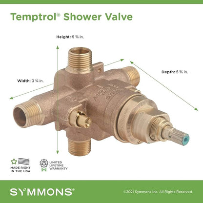 Symmons 262XBODY Temptrol Brass Pressure-Balancing Tub and Shower Valve with Service Stops