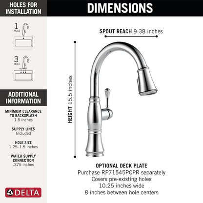 DELTA FAUCET Cassidy Gold Kitchen Faucet Touch, Touch Kitchen Faucets with Pull Down Sprayer, Kitchen Sink Faucet, Delta Touch2O Technology, Lumicoat Champagne Bronze 9197T-CZ-PR-DST