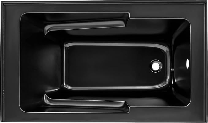 Voltaire 54" x 30" Right-Hand Drain Alcove Bathtub with Apron in Matte Black
