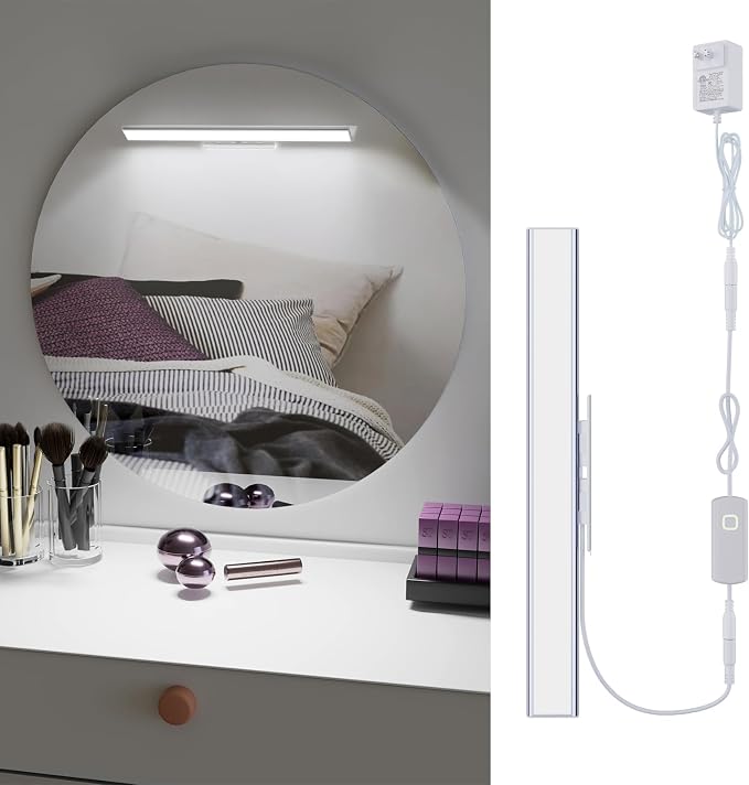 MY BEAUTY LIGHT Bright Dimmable Led Vanity Light Bar for Mirror, 2600K-6800K Adjustable Color Temperature Bathroom Vanity Light Fixtures, 0°-135° Angle Adjustable LED Makeup Mirror Lights