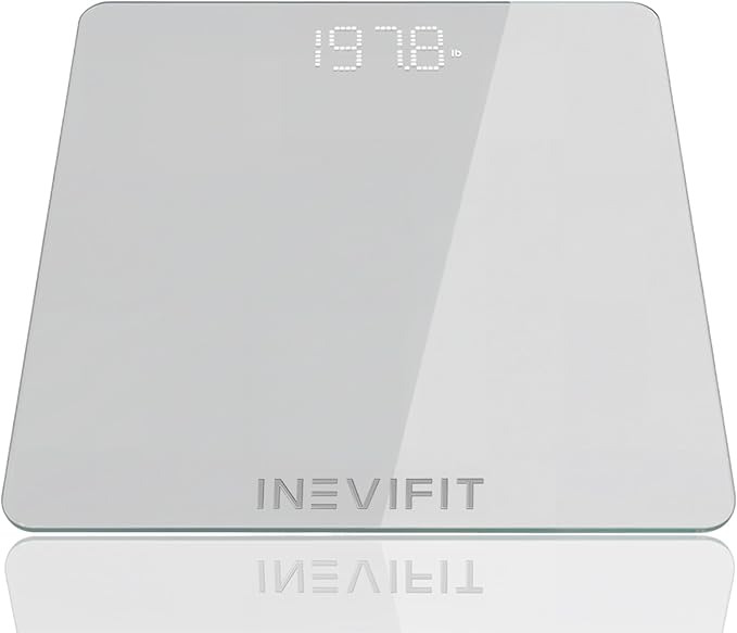 INEVIFIT Premium Bathroom Scale, Highly Accurate Digital Bathroom Body Scale, Measures Weight up to 400 lbs. Includes Batteries