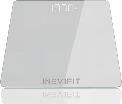 INEVIFIT Premium Bathroom Scale, Highly Accurate Digital Bathroom Body Scale, Measures Weight up to 400 lbs. Includes Batteries