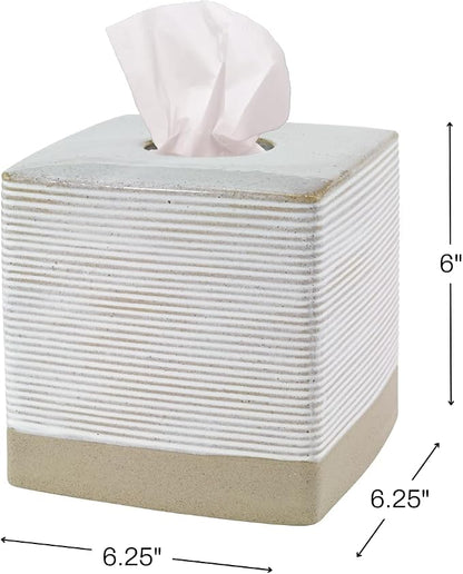 Avanti Linens - Tissue Box Cover, Guest Bathroom Essentials, Modern Home Decor (Drift Collection)