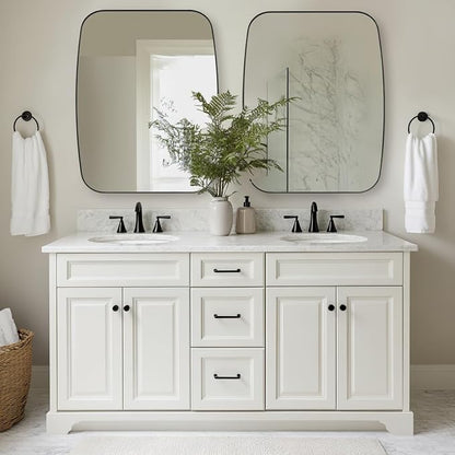 Black Oblong Mirror, 36x48 Inch Black Oval Mirror for Bathroom with Stainless Steel Metal Frame, Wall Mouned for Bathroom, Living Room, Entryway