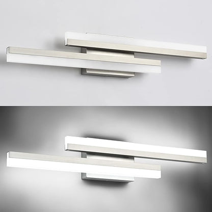 PRESDE 24 Inch LED Vanity Light Brushed Nickel Bathroom Light Fixtures Over Mirror Modern Bath Wall Lighting Bar 3CCT