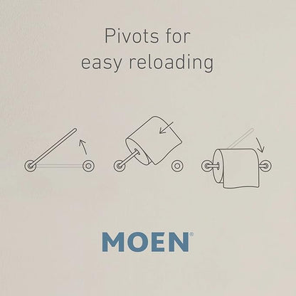 Moen Voss Brushed Gold Pivoting Wall Mounted Toilet Paper Holder for Bathroom, YB5108BG