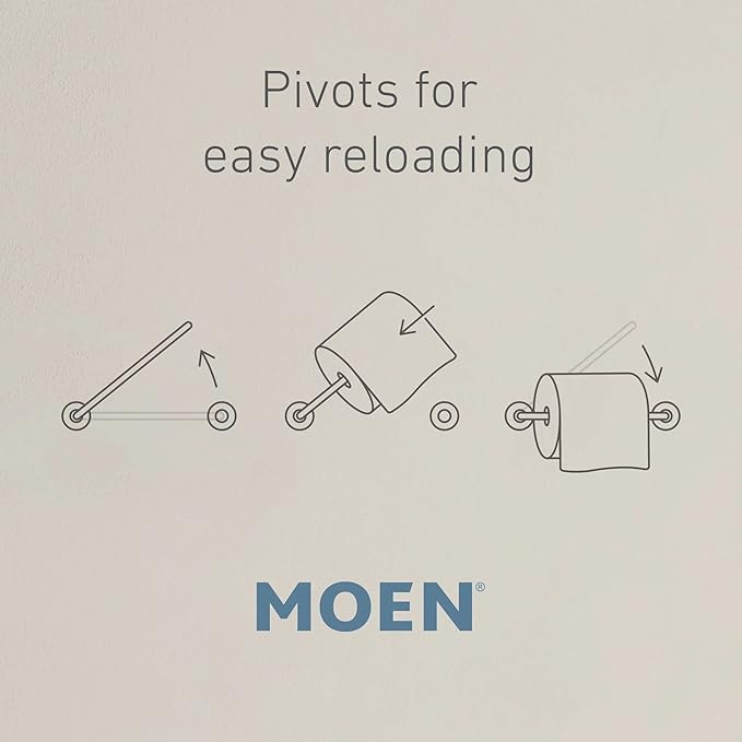 Moen Belfield Brushed Nickel Pivoting Toilet Paper Holder, YB6408BN