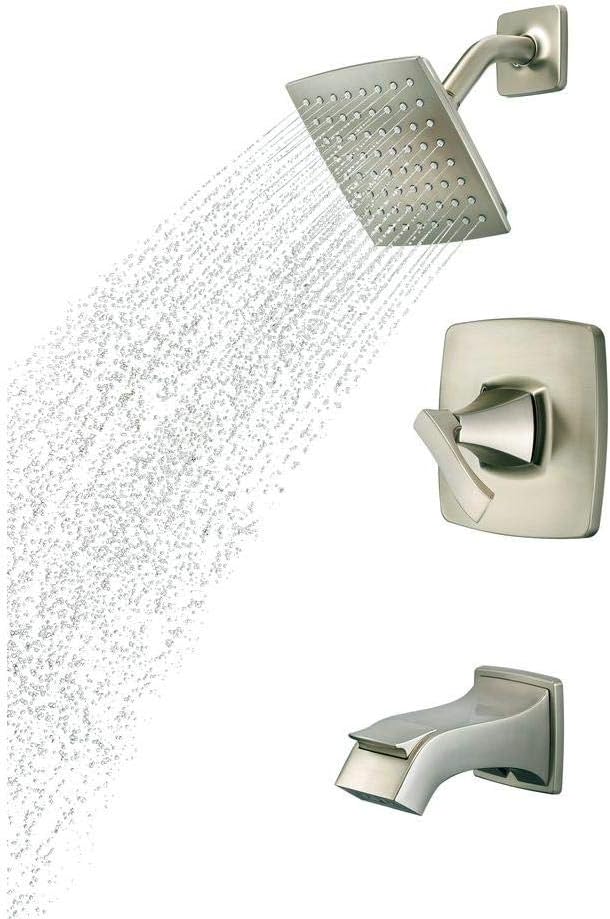 Pfister Venturi Tub & Shower Trim Kit, Valve and Cartridge Included, 1-Handle, Spot Defense Brushed Nickel Finish, 8P8WS2VNSGS