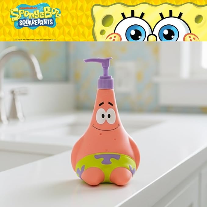 Spongebob Squarepants Patrick Star Soap/Lotion/Hand Sanitizer Resin Pump Dispenser, 13 Ounces, (Officially Licensed Product) by Franco