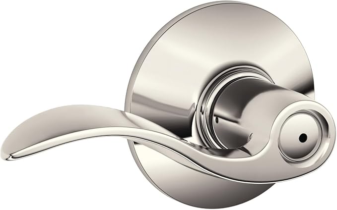 SCHLAGE Accent Lever Bed and Bath Lock in Polished Nickel - F40 ACC 618