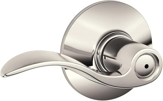 SCHLAGE Accent Lever Bed and Bath Lock in Polished Nickel - F40 ACC 618