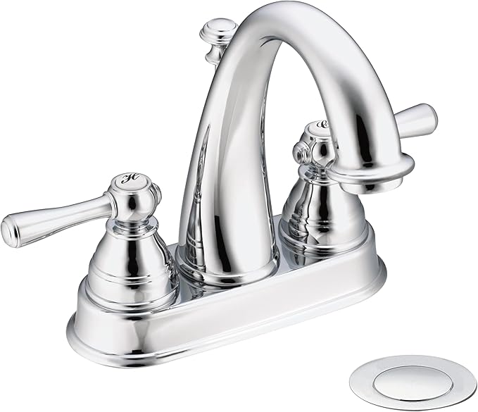 Moen Kingsley Chrome Two-Handle High Arc Bathroom Faucet, 6121