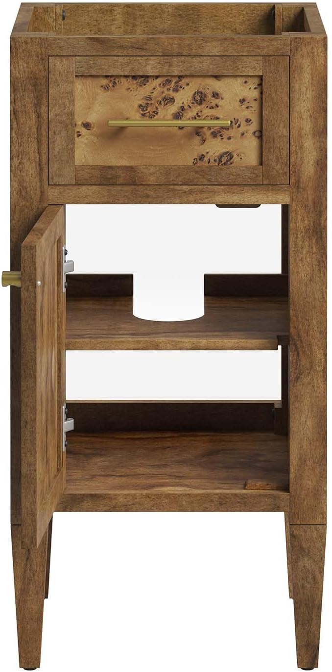 Modway EEI-6136-BRN Elysian 18" Wood Bathroom Vanity Cabinet (Sink Basin Not Included), Brown