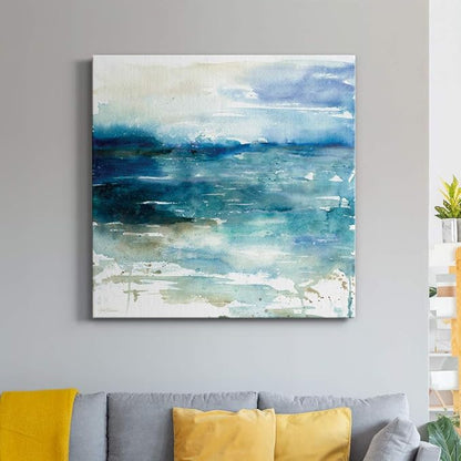 Renditions Gallery Ocean Break Wall Art, Premium Gallery Wrapped Canvas Decor, Ready to Hang, 40 in H x 40 in W, Made in America Print