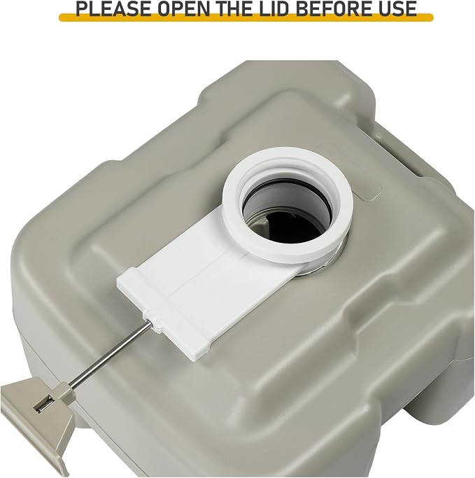 Portable Camping Toilet, 5.3 Gal Waste Tank & 3.2 Gal Flush Tank, Push-Button Pressurized Flush Commode, Leak-proof and Odourless Travel Toilet for Adults Outdoor, Camping, Emergency Use